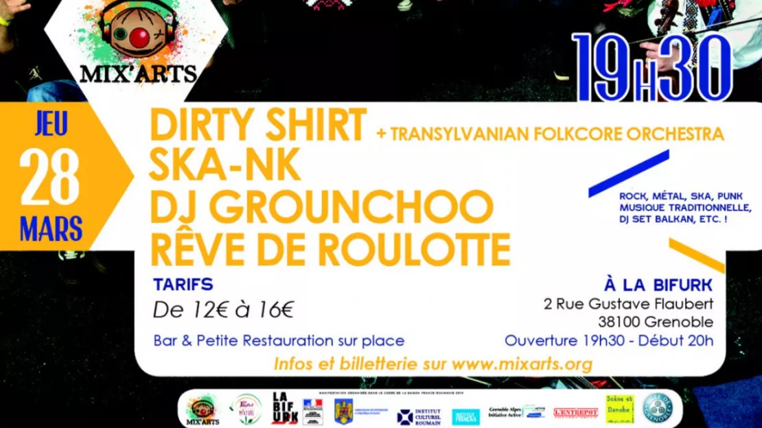 Soirée France-Roumanie (Dirty Shirt & Orchestra, Ska-nk, Dj) - Grenoble