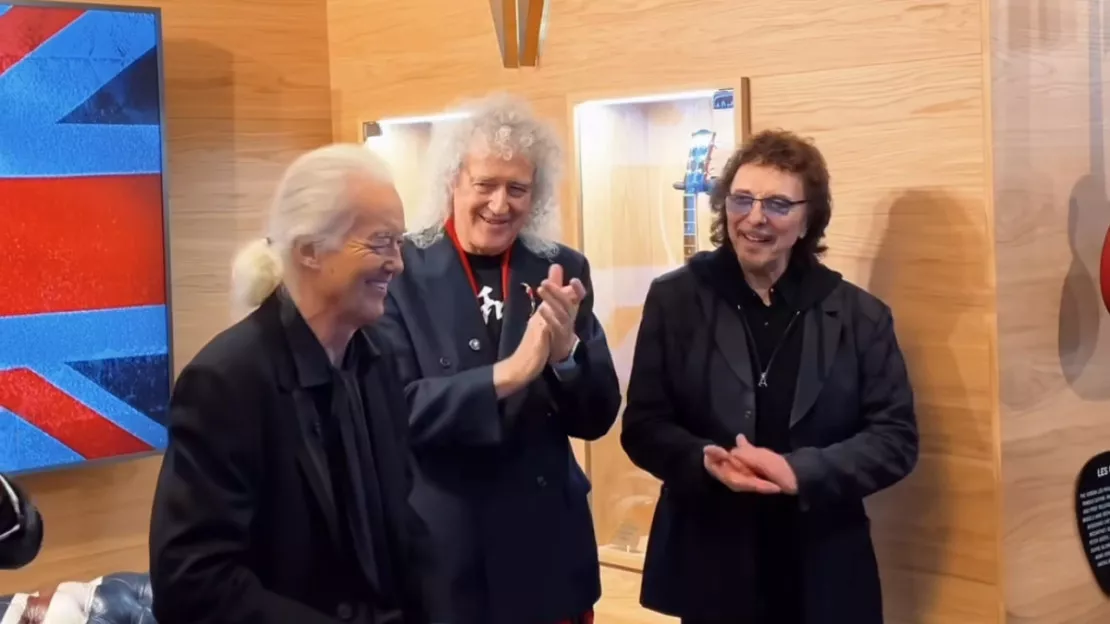 Brian May, Jimmy Page  et Tony Iommi et Gibson inaugurent le Gibson Garage de Londres !