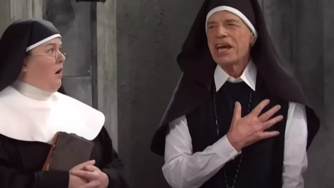 Mick Jagger déguisé en nonne pour un sketch !