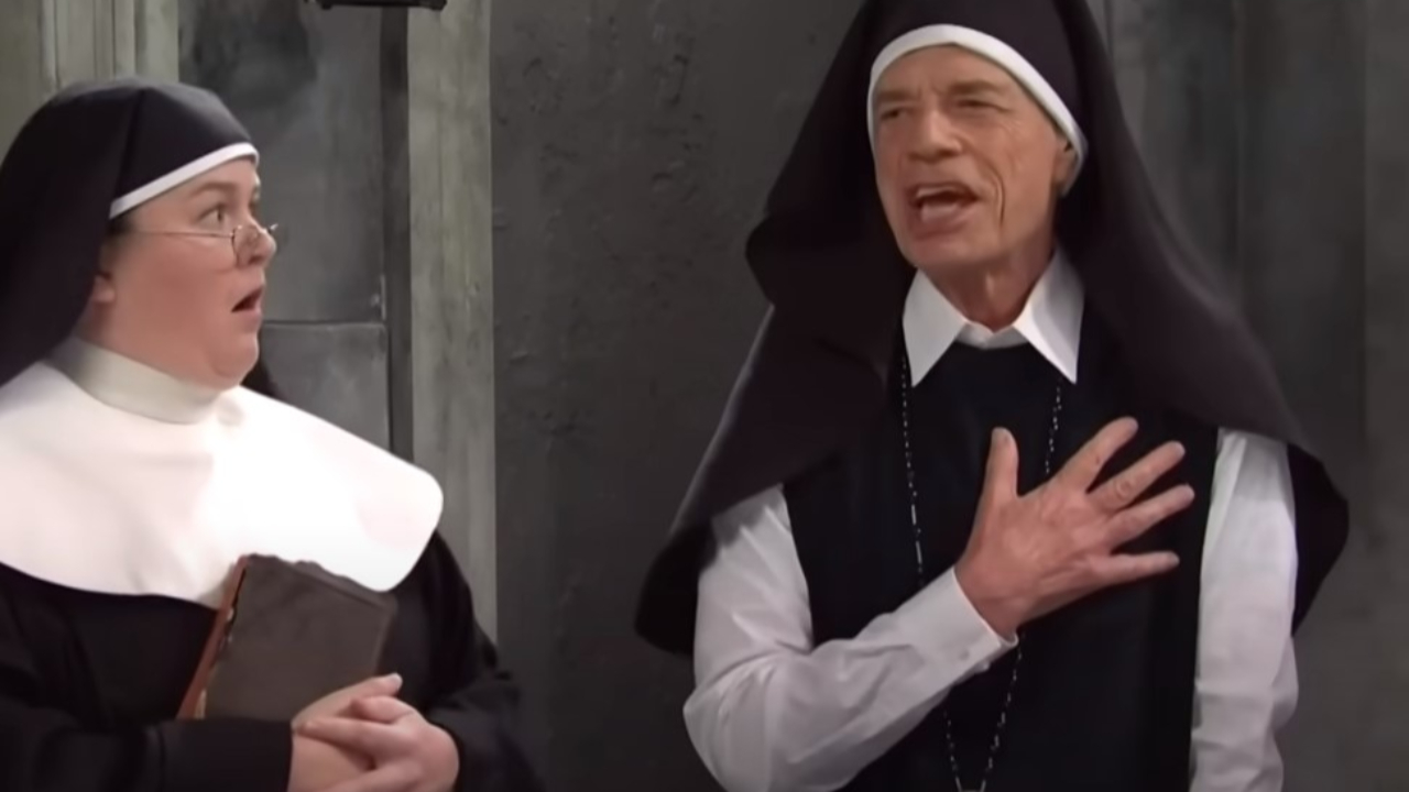 Mick Jagger déguisé en nonne pour un sketch ! Mick Jagger déguisé en nonne pour un sketch !
